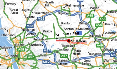 St Helens city carte